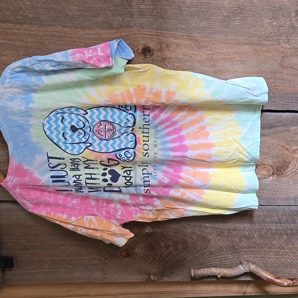 Simply Southern Blue Cotton Shirt - Picture 3 of 6